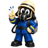 Helpi, der kleine Feuerwehr-Hund.